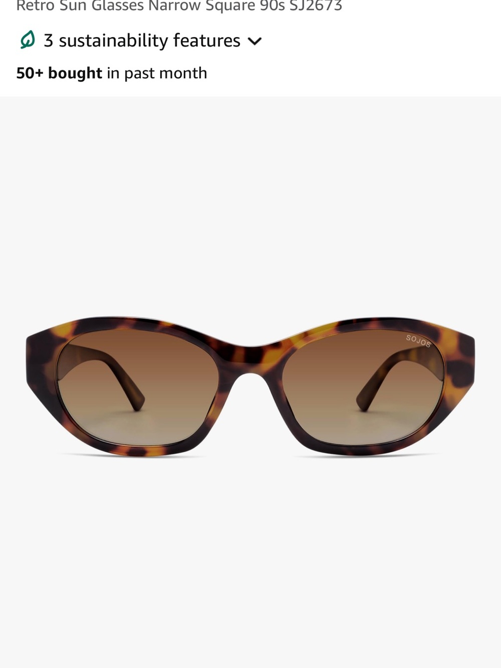 Sojos Women’s Rectangle Tortoise shell Sunglasses - Brown Lens